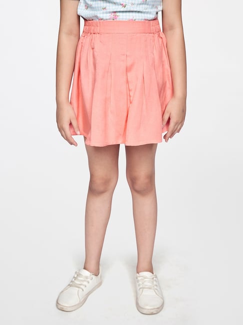 Buy AND girl Peach Regular Fit Skirt for Girls Clothing Online