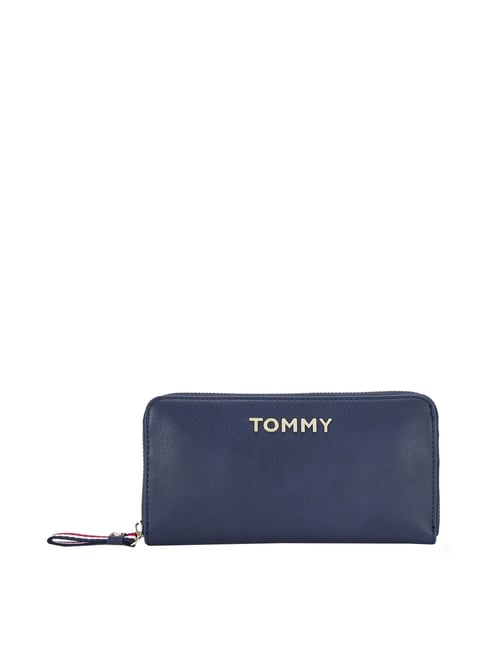 Tommy Hilfiger Navy Solid Zip Around Wallet for Women