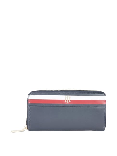 Tommy Hilfiger Navy Solid Zip Around Wallet for Women