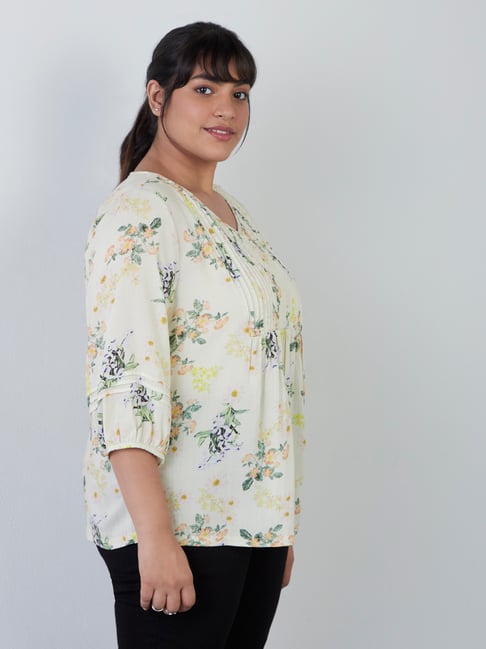 Gia Curves by Westside Multicolour Floral Print Top Price in India