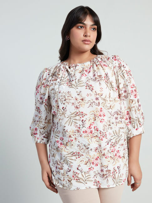Gia Curves by Westside Multicolour Floral Printed Blouse Price in India