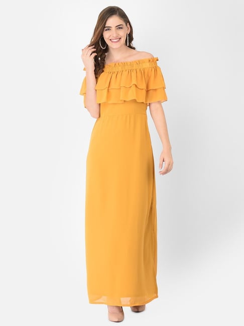 Eavan Mustard Regular Fit Dress Price in India
