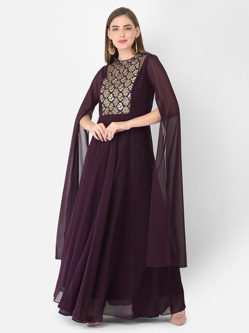Eavan Burgundy Embroidered Dress Price in India