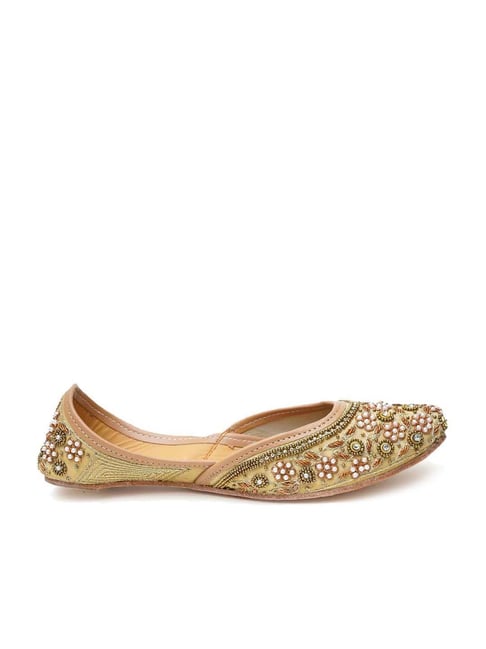 Ta Chic Women's Gold Ethnic Mojris Price in India