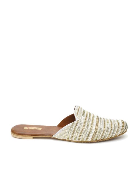 Ta Chic Women's Golden Ethnic Mules Price in India