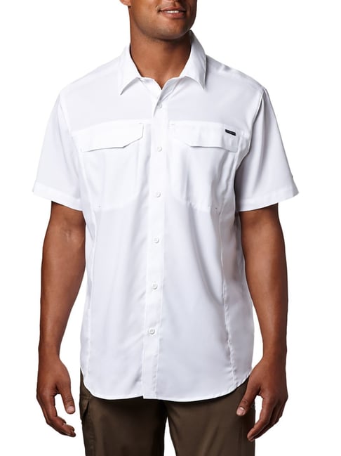 Columbia Men White Silver Ridge Lite Short Sleeve Shirt