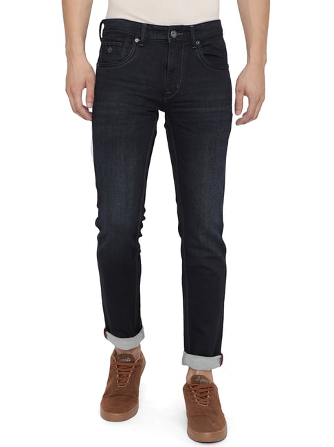 Buy Greenfibre Navy Slim Fit Jeans for 