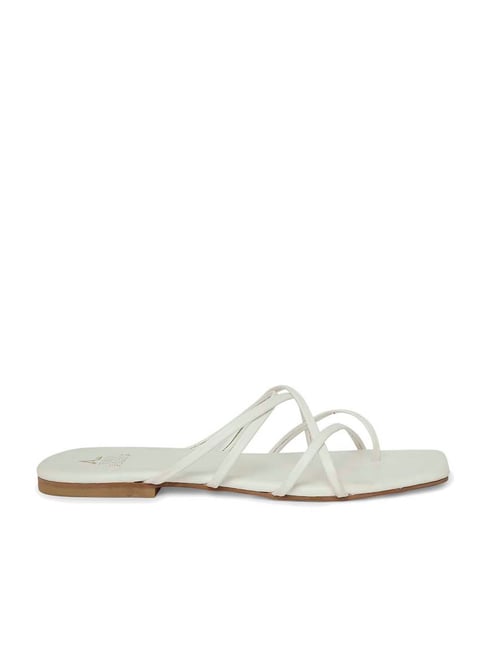 Tao Paris Women's Abby White Cross Strap Sandals