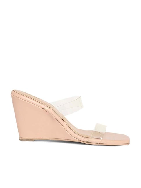 Comfortable clearance nude wedges