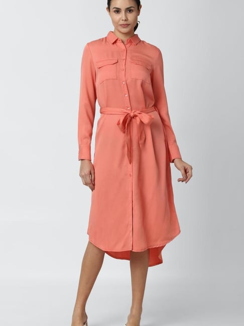 Van Heusen Peach Regular Fit Dress Price in India
