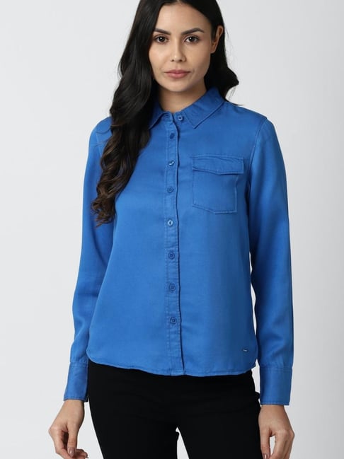 Van Heusen Blue Regular Fit Shirt Price in India