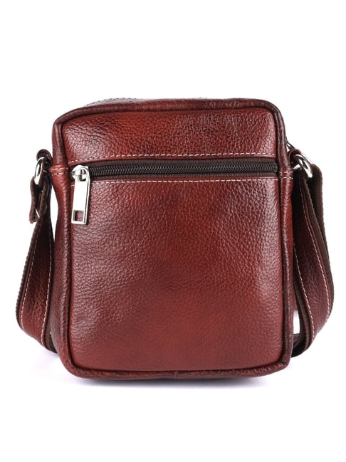 Small Messenger Bag Crossbody Leather for Men - Woosir