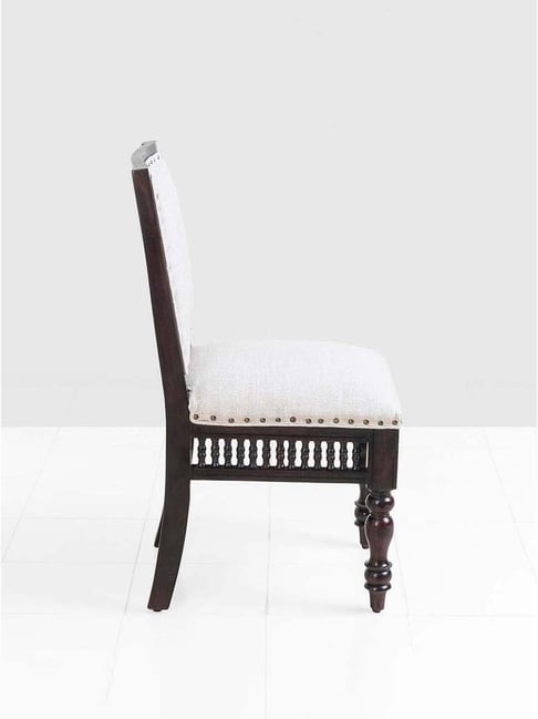 Fabindia Home Home White & Brown Sheesham Wood Amer Dining Chair-Fabindia Home-HomeFurnishing-TATA CLIQ