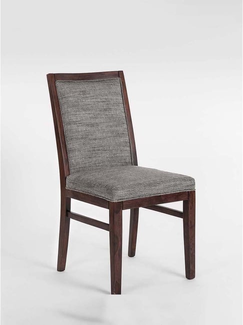 Fabindia Home Home Grey & Brown Sheesham Wood Kashi Semi Dining Chair-Fabindia Home-HomeFurnishing-TATA CLIQ