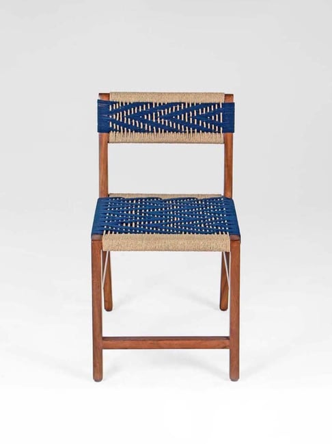 Fabindia Home Home Blue & Brown Iron Woven Dori Dining Chair-Fabindia Home-HomeFurnishing-TATA CLIQ