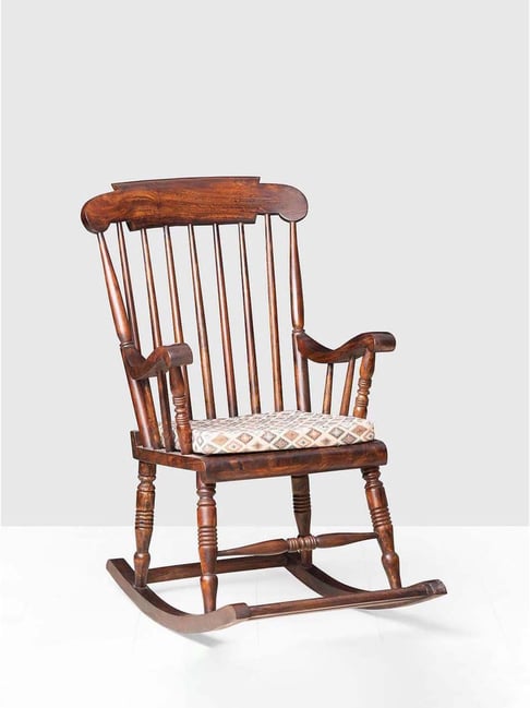 Buy Fabindia Home White Brown Sheesham Chair With Cushion Set