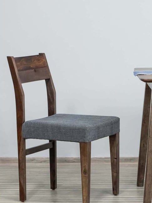 Fabindia Home Grey Brown Sheesham Wood Chair Cushion