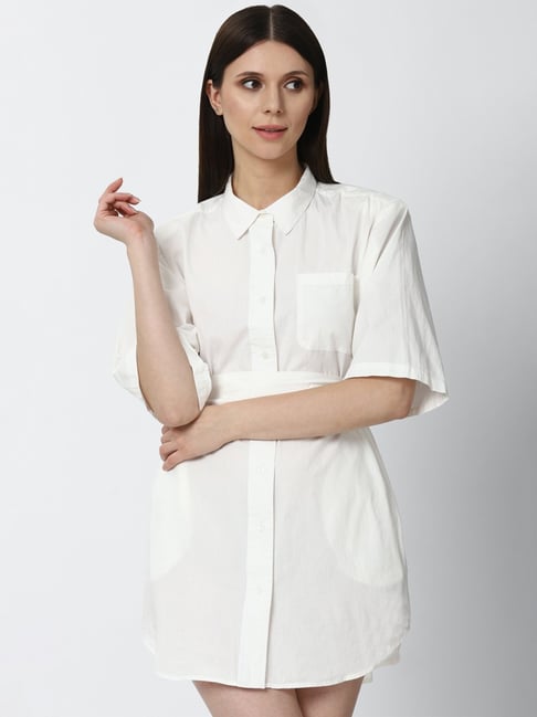 Forever 21 white shirt dress online