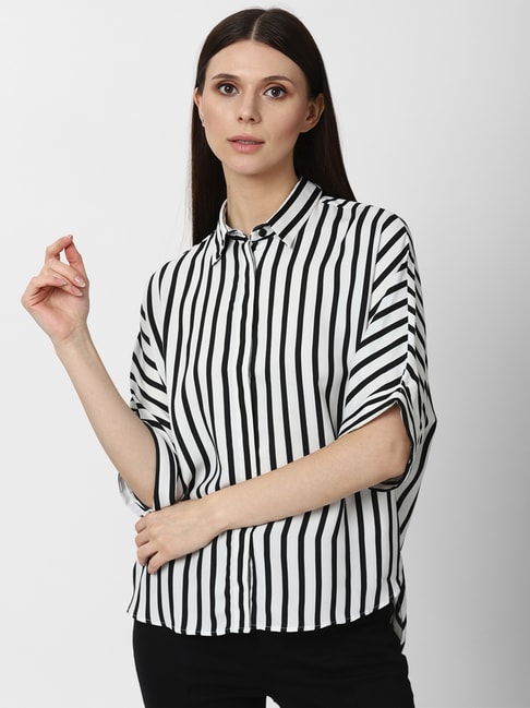 Forever 21 Black & White Striped Shirt Price in India