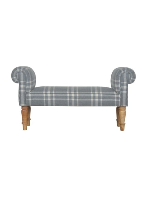 Artisan Furniture Brown Checks Printed Canus Tartan Bedroom Bench-Artisan Furniture-HomeFurnishing-TATA CLIQ