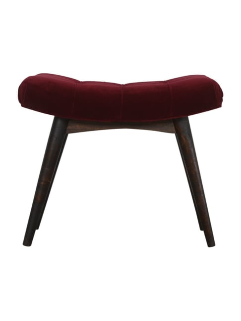 Artisan Furniture Brown Velvet Curved Bench Brown Finish-Artisan Furniture-HomeFurnishing-TATA CLIQ