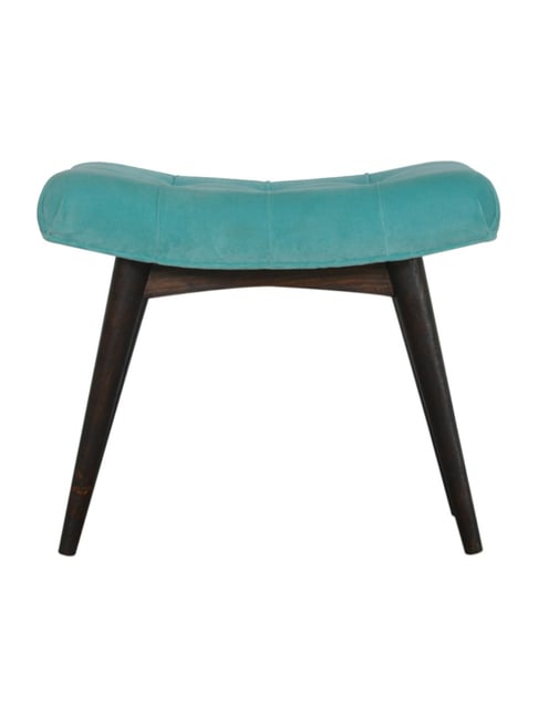 Artisan Furniture Brown Aqua Cotton Velvet Curved Bench-Artisan Furniture-HomeFurnishing-TATA CLIQ