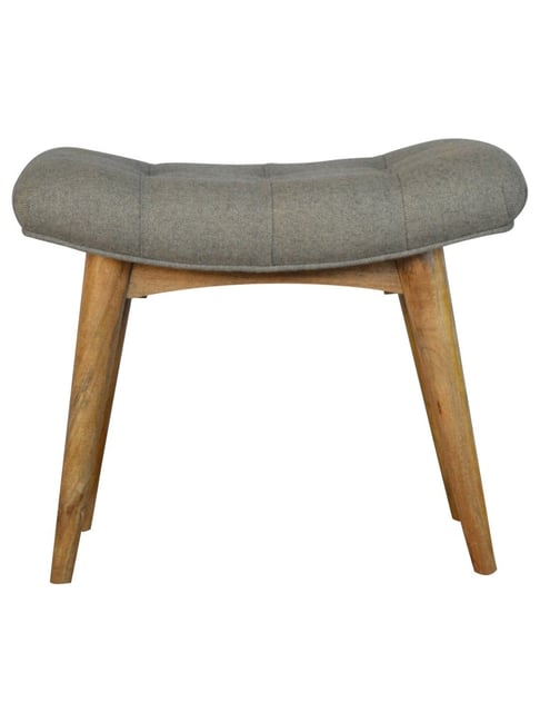 Artisan Furniture Brown Curved Tweed Bench Oak-ish Finish-Artisan Furniture-HomeFurnishing-TATA CLIQ