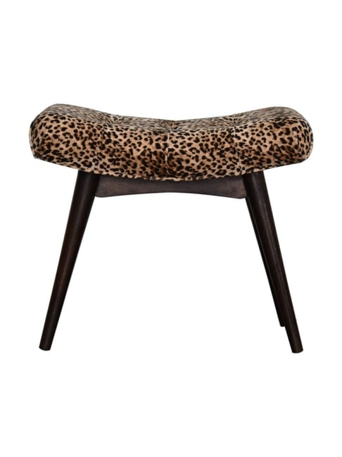 Artisan Furniture Brown Animal Print Print Curved Bench Brown Finish-Artisan Furniture-HomeFurnishing-TATA CLIQ