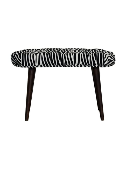 Artisan Furniture Brown Animal Print Print Deep Button Bench Brown Finish-Artisan Furniture-HomeFurnishing-TATA CLIQ