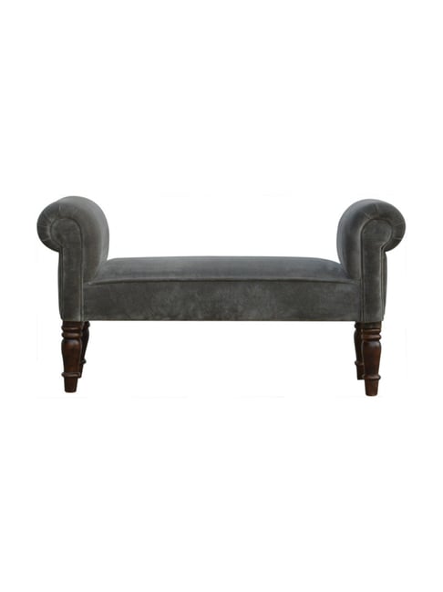 Artisan Furniture Brown Velvet Bench Brown Finish-Artisan Furniture-HomeFurnishing-TATA CLIQ