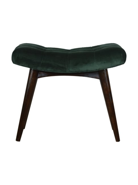 Artisan Furniture Brown Emerald Cotton Velvet Curved Bench-Artisan Furniture-HomeFurnishing-TATA CLIQ