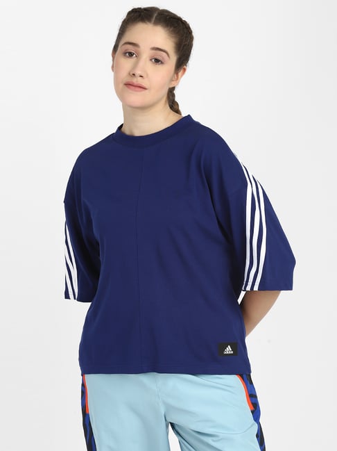 Adidas Blue W Fi 3S T-Shirt-image-26