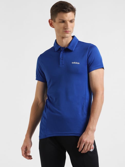 adidas Royal Blue Polo T Shirt