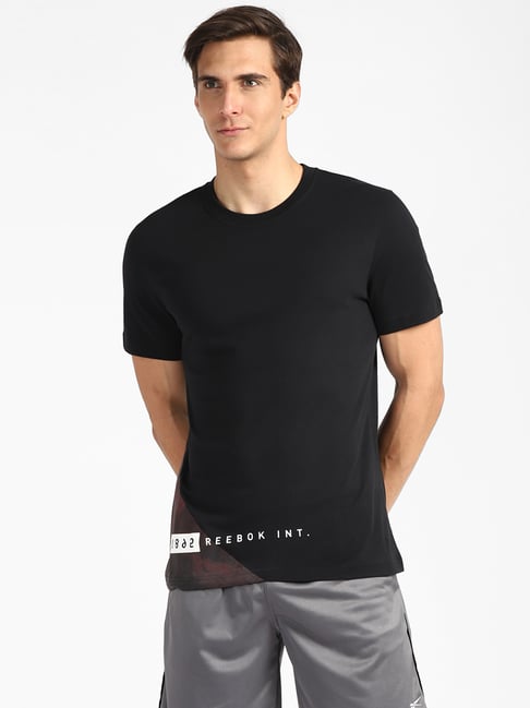 Reebok Black Round Neck T-Shirt