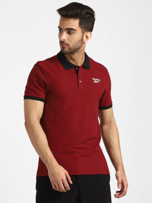 Buy Reebok Maroon Polo T Shirt for Men s Online Tata CLiQ