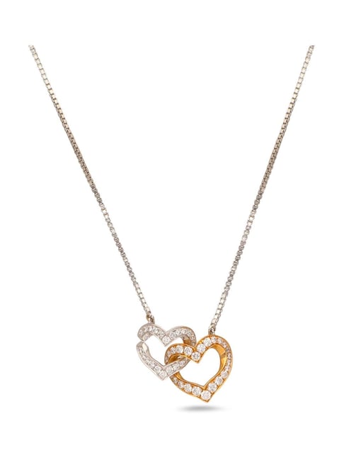 Buy CKC 18k Gold Diamond Pendant with Chain for Women Online At