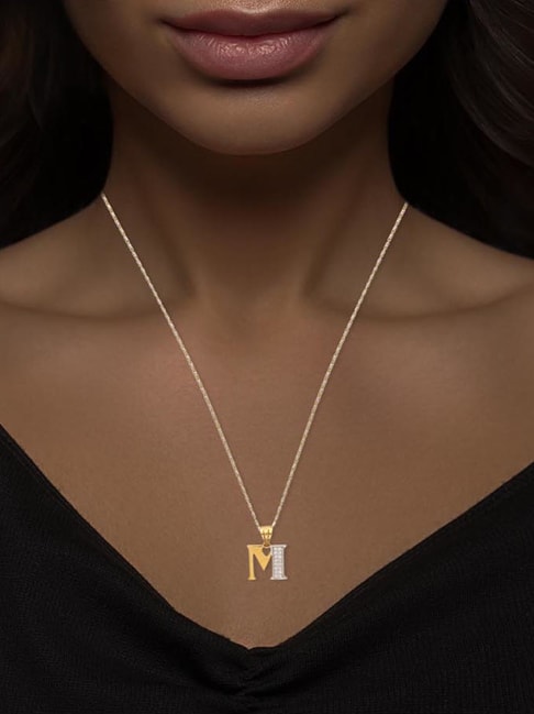 14Kt Gold 2 Initial Letter Diamond Pendant Necklace –  elizabethjewelrycompany
