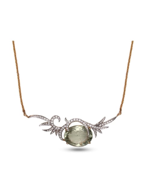 Buy CKC 18k Gold Diamond Pendant with Chain for Women Online At