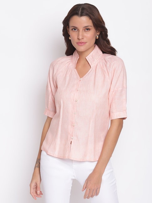 Latin Quarters Pink Textured Shirt Price in India