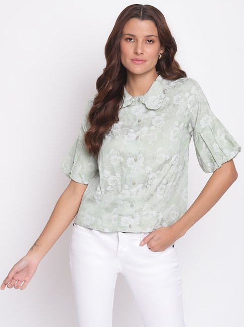 Latin Quarters Green Floral Print Shirt Price in India