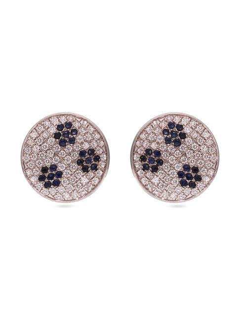 Luxury Sapphire and Diamond Earrings in White Gold | KLENOTA