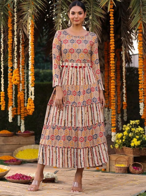 SCAKHI Multicolored Embroidered Anarkali Kurta Price in India