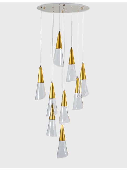 Kapoor E Illuminations 'Blenheim' White & Golden Acrylic 9-In-1 Led Chandelier