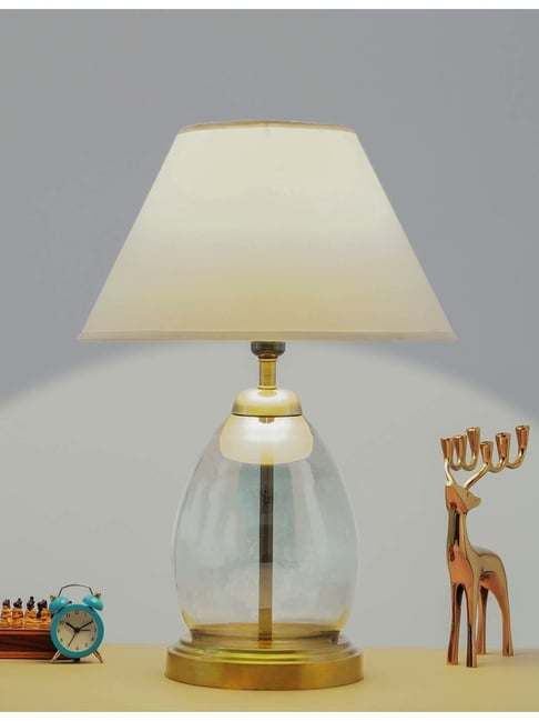 kapoor lamp shades Kapoor E Illuminations 'Tiered' White & Tranparent Glass Table Lamp - Set of 1-picture-20