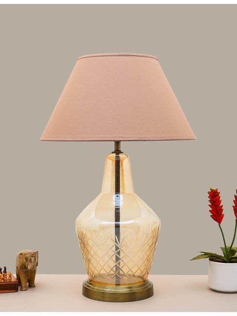 kapoor lamp shades Kapoor E Illuminations 'Lolita' Light Brown & Amber Glass Table Lamp - Set of 1-picture-35