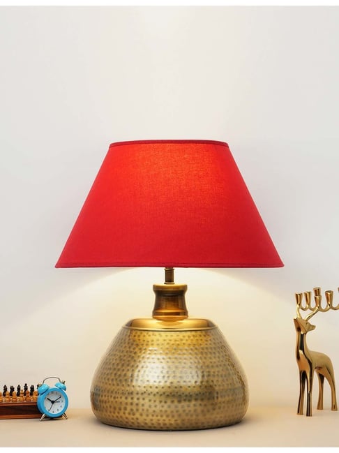 kapoor lamp shades Kapoor E Illuminations 'Magalie' Maroon & Antique Gold Metal Table Lamp - Set of 1-picture-14