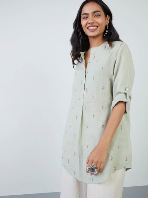 Zuba by Westside Sage Embroidered A-Line Kurti Price in India