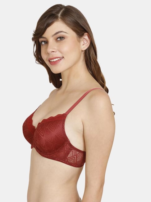 Buy Rosaline by Zivame Red Lace Padded Bra for Women Online @ Tata CLiQ