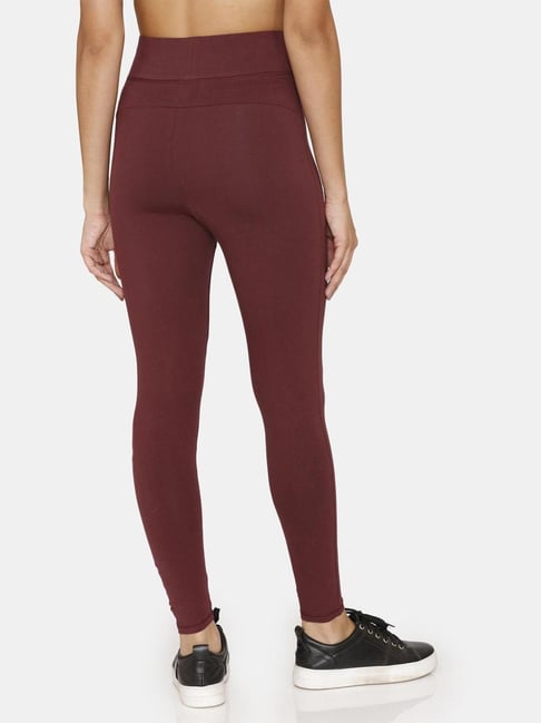 Zelocity by Zivame Maroon Graphic Print Tights