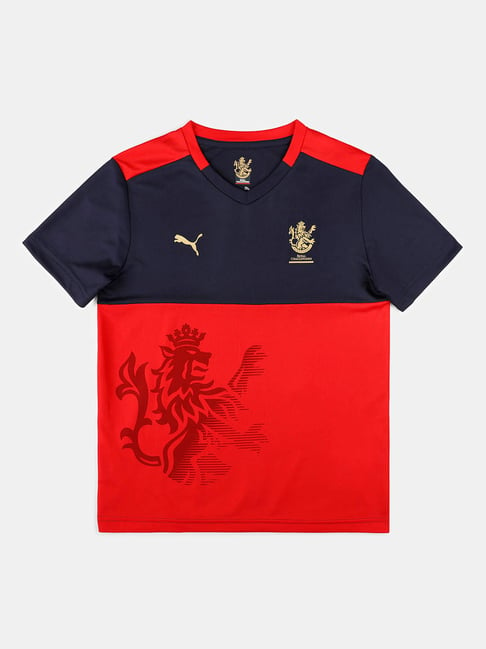 Puma Kids Navy & Red Printed T-Shirt